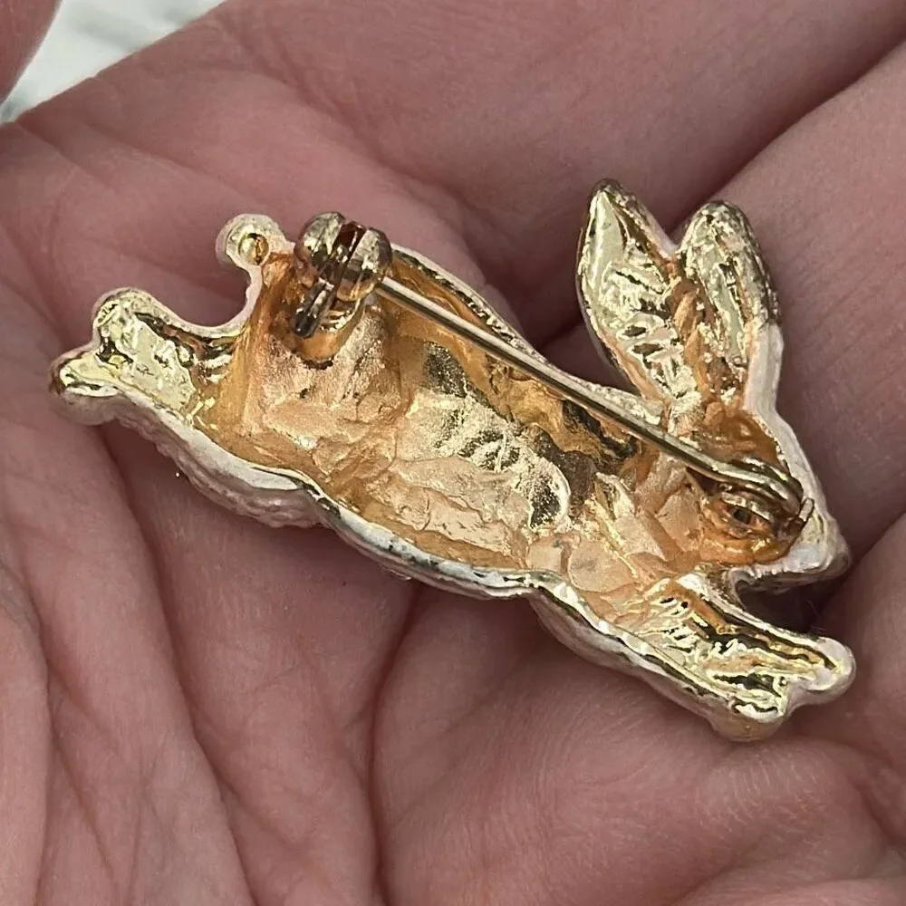 VTG‎ Easter Rhinestone Pave Adorable Peter Cottontail Bunny Brooch